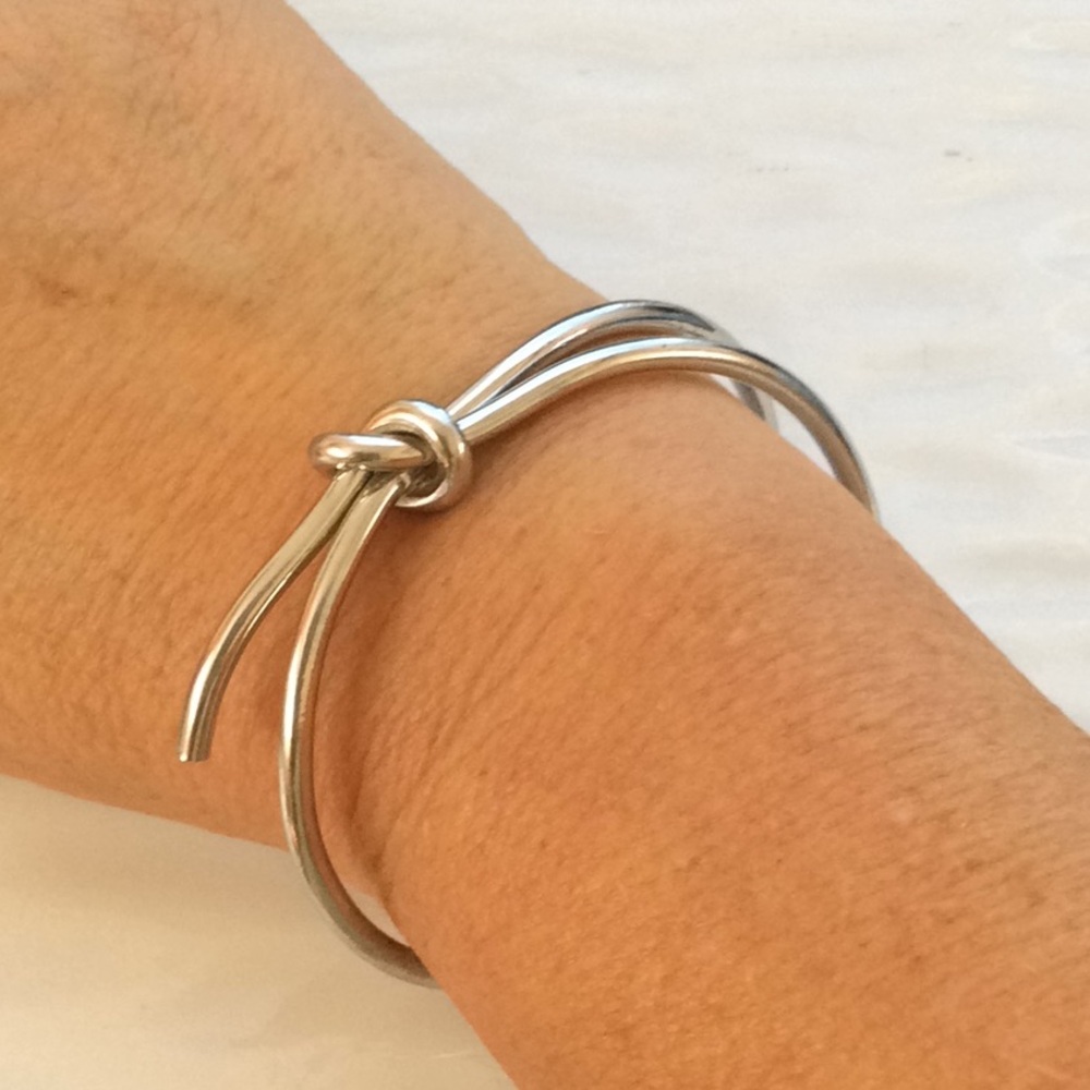 Silver Knot Cuff Bracelet Stainless Steal - Picture 5 of 5